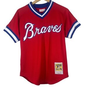 Mitchell & Ness Atlanta Braves Murphy 3 Baseball Jersey Men's Size S Red